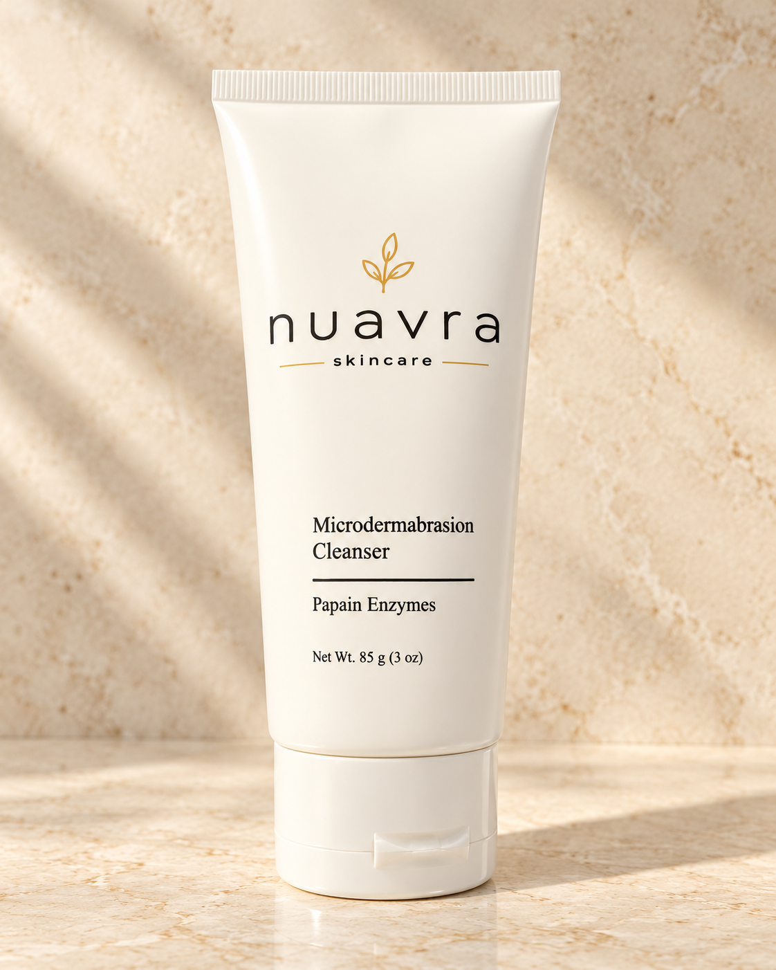nuavra Microdermabrasion Cleanser white tube