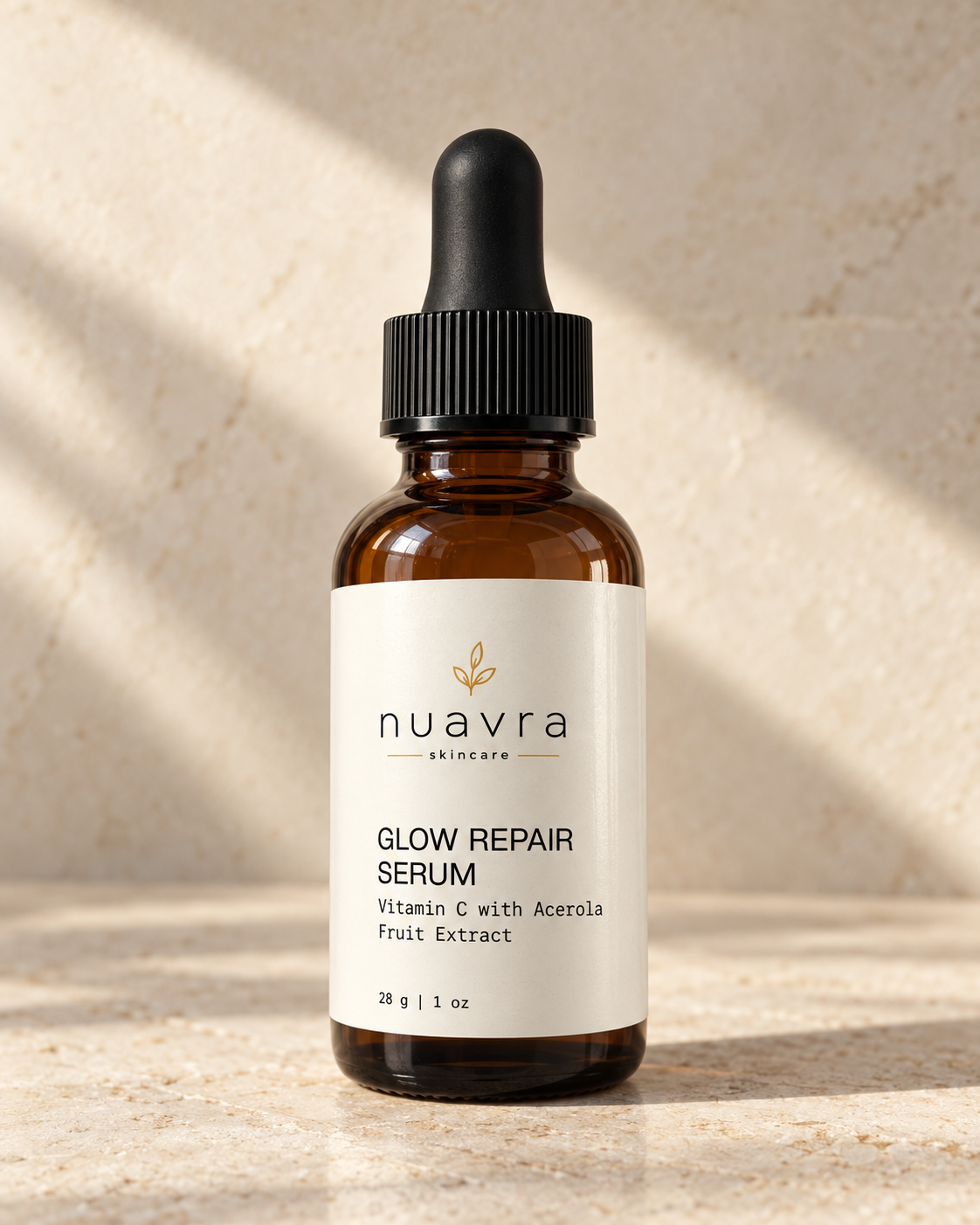 nuavra Glow Repair Serum bottle and dropper